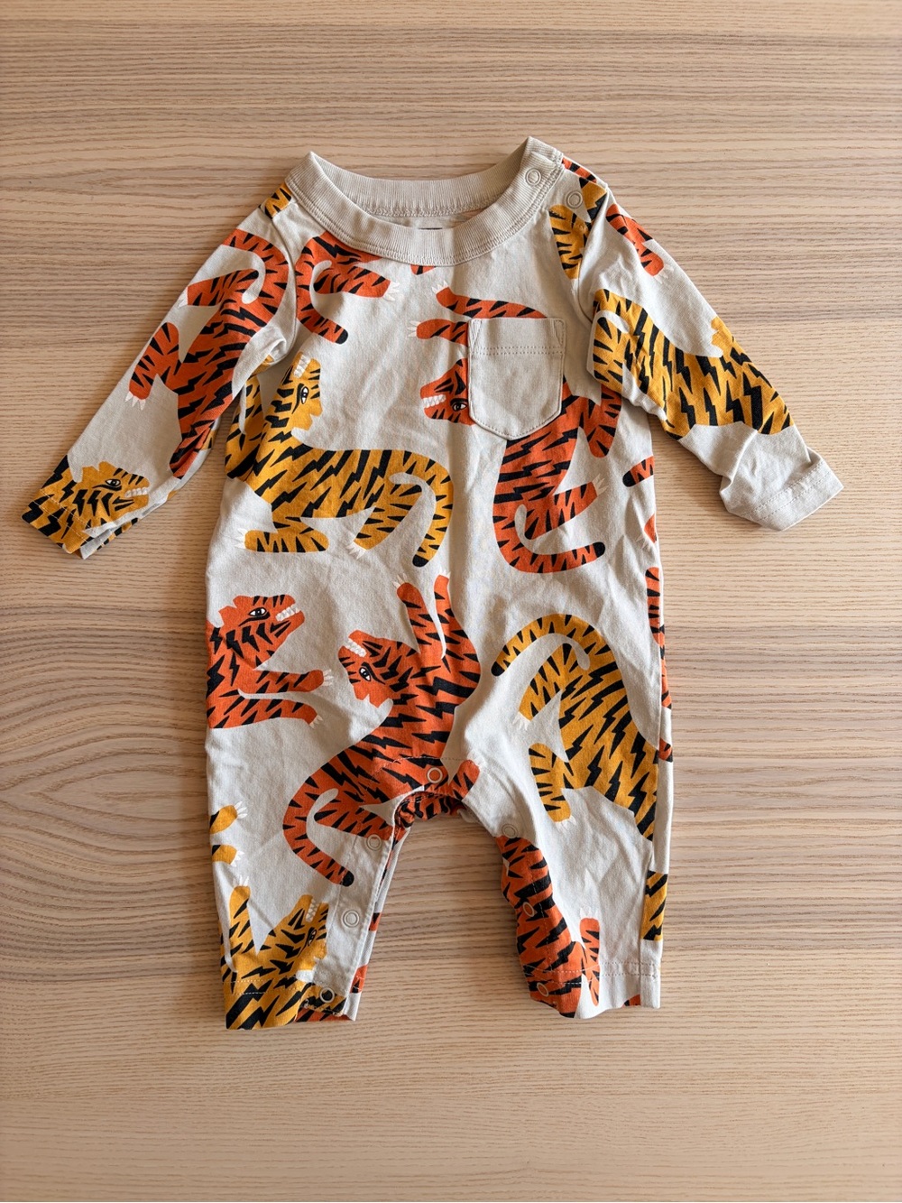Tea Collection Tiger Print Cotton One-Piece - Orange & Yellow
